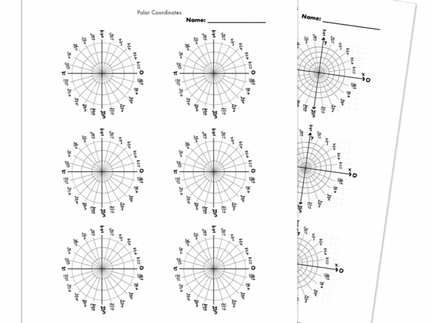 Blank Polar Coordinate Systems Worksheet