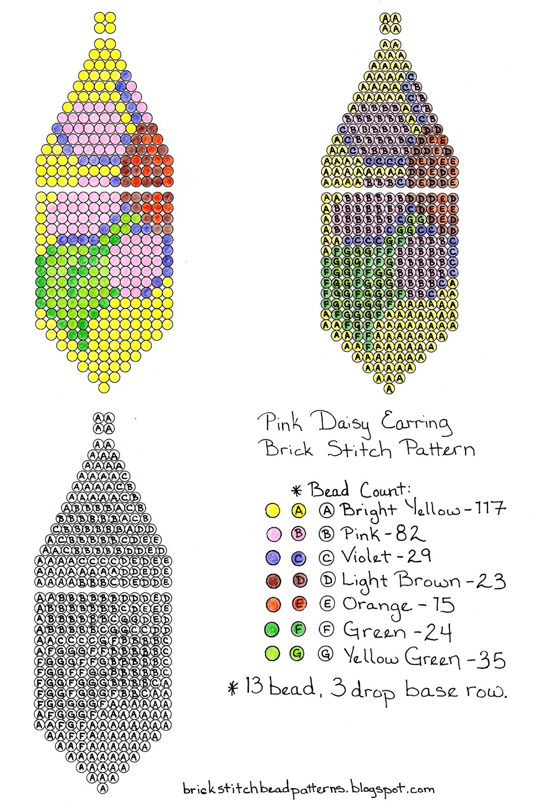 Brick Stitch Earring Graph Paper Free Brick Stitch Patterns 2025