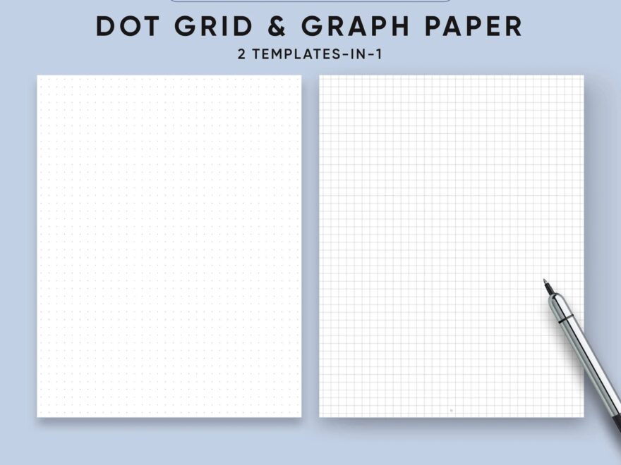 Bullet Journal Template GRAPH Paper And Dot Grid Half Size Letter Size A5 A4 Filofax Refills Bujo Sheets Planner Instant Download Etsy