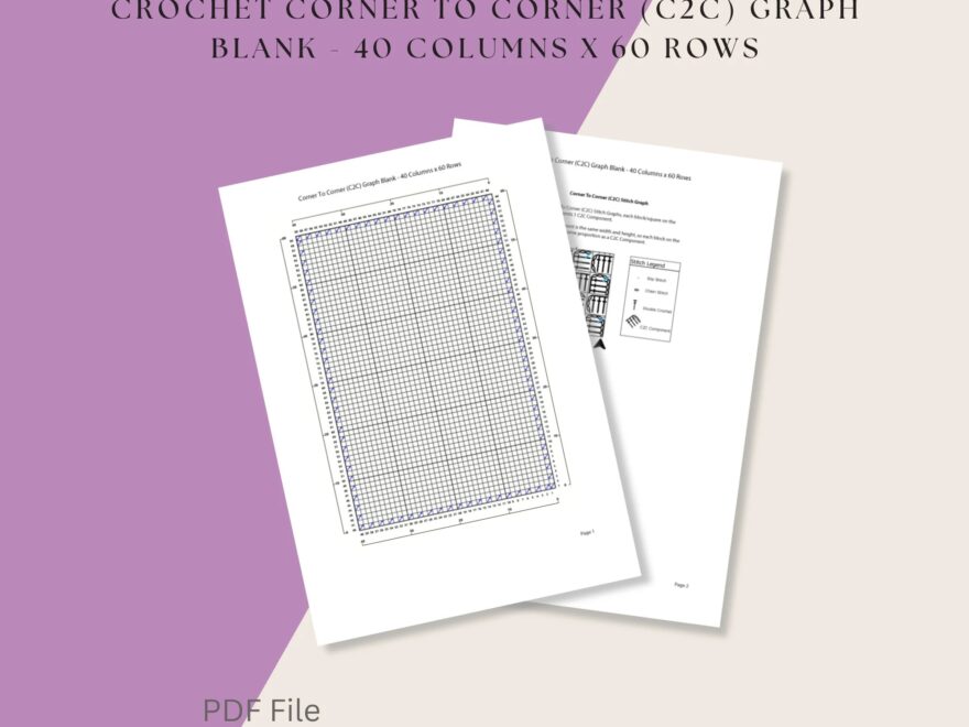 Crochet Corner To Corner C2C Graph Blank 40 Columns X 60 Rows Digital Download PDF File Etsy