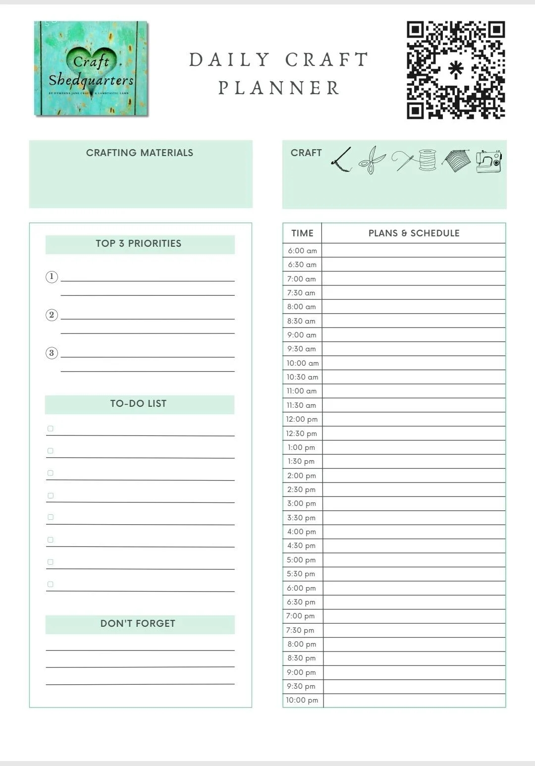 CSQ Graph Paper With Crochet Information Printable