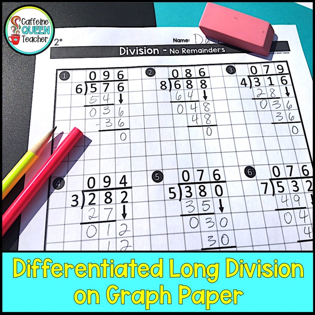 Differentiated Long Division Worksheets For FREE Caffeine Queen Teacher