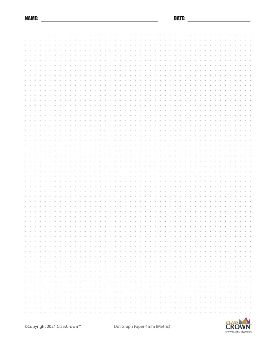 Dot Graph Paper With Name 4 Mm Specialty Paper ClassCrown