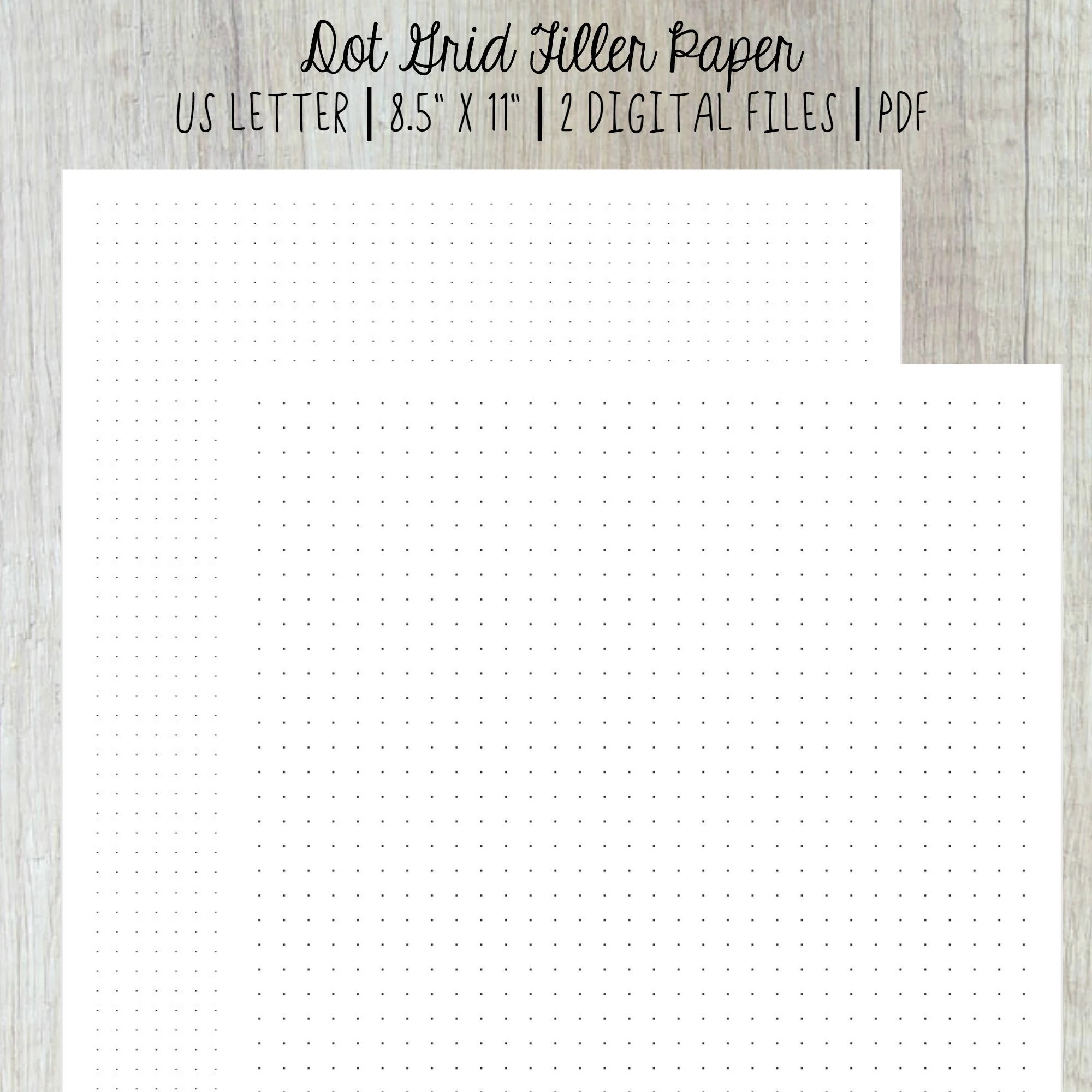 Dot Grid Grid Bullet Journal US Letter 8 5x11 Filler Paper Planner Printable Insert Planning List Happy Planner Digital PDF Etsy