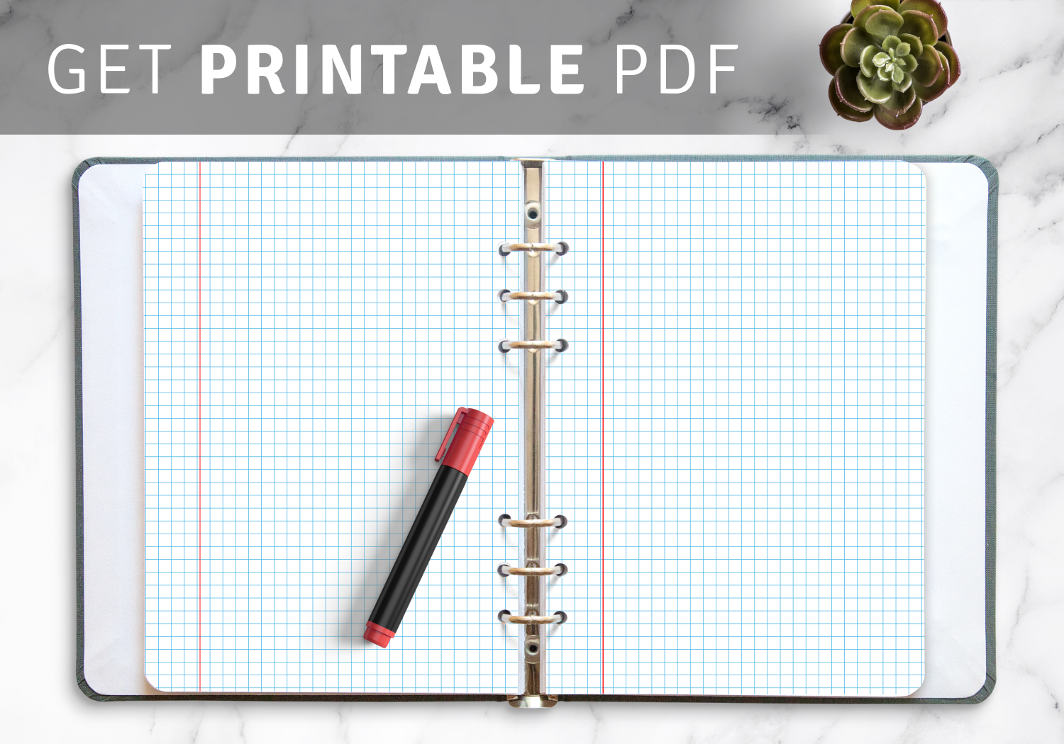 Download Printable Squared College Ruled Blue With Margin PDF