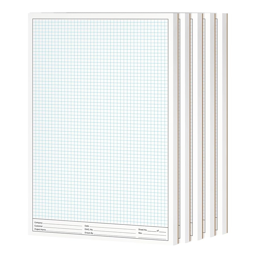 Drawing Pad 11x17 Graph Paper Pad 50 Sheet Blueprint Grid Paper For Drafting Engineering Large Graph Paper