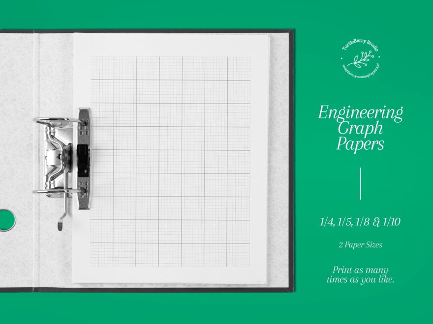 Engineering Graph Paper 1 4 1 5 1 8 1 10 Printable Instant Download US Letter And A4 Paper Size Etsy