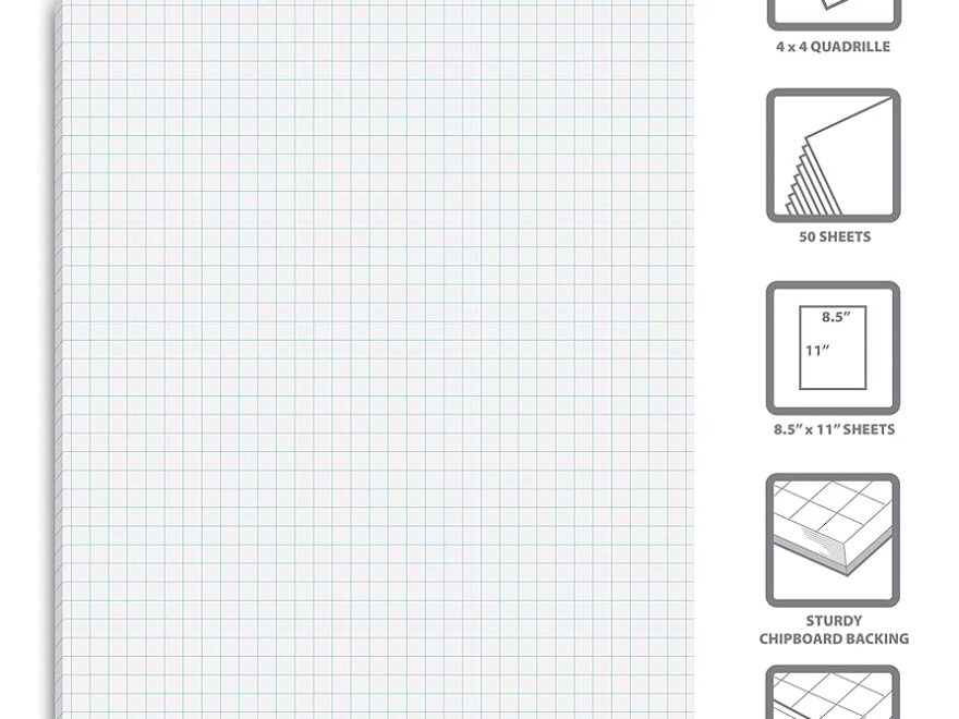 Engineering Graph Paper 2 Pack Graph Paper Pads 8 5x11 Inch Quad Rule Notebooks 50 Sheets Each Yellow Pads 8 5 X 11 Letter Size