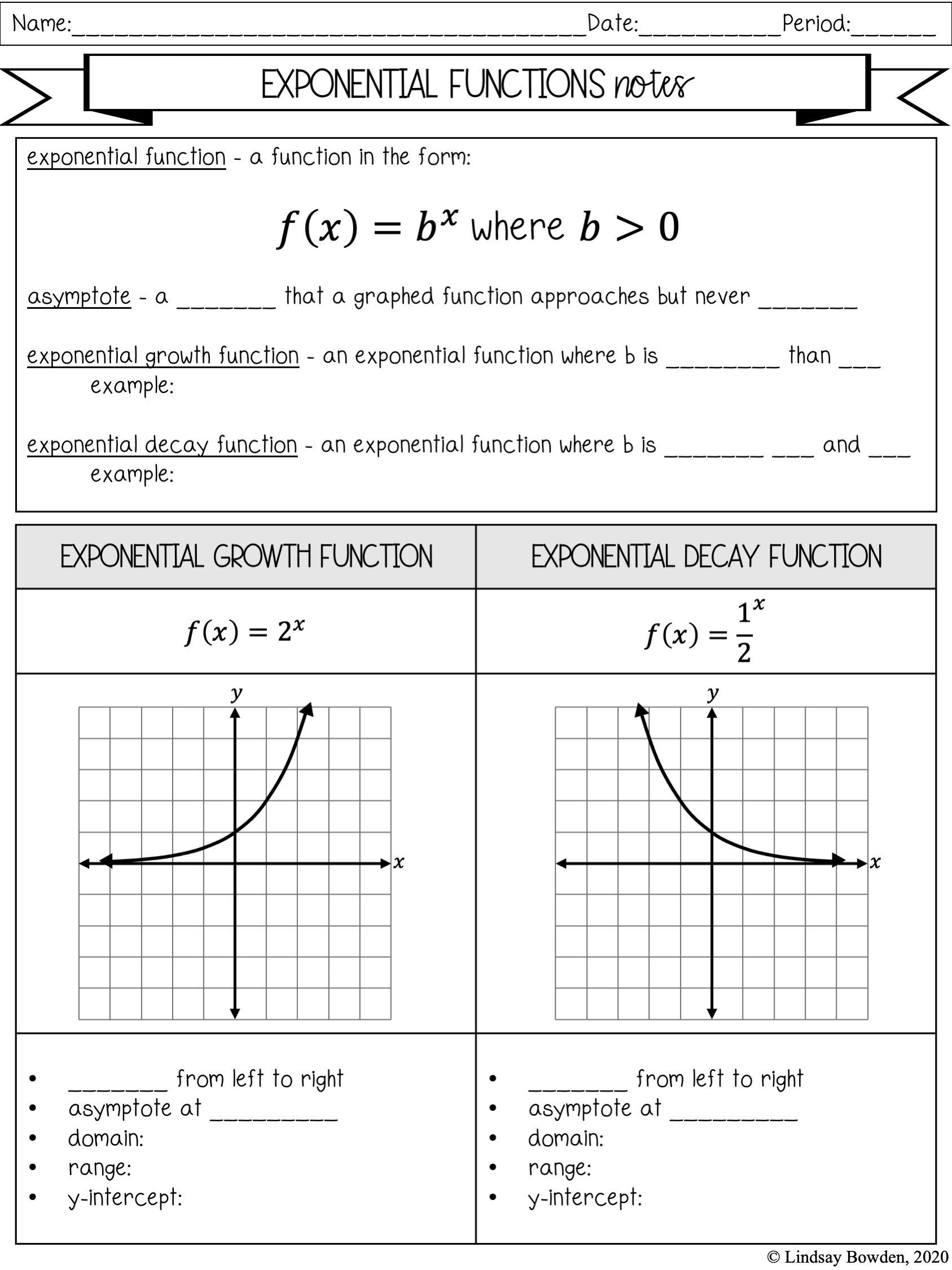Graph Paper Printable For Exponential Functions