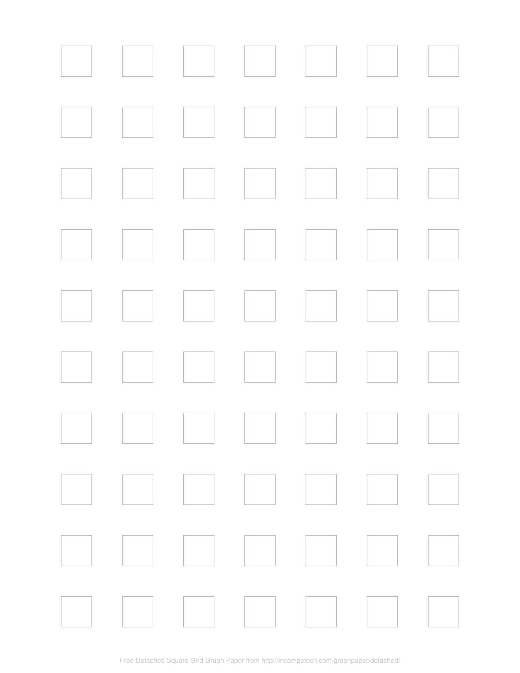 Detached Square Grid Graph Paper Printable Detached Square Grid Graph Paper Printable