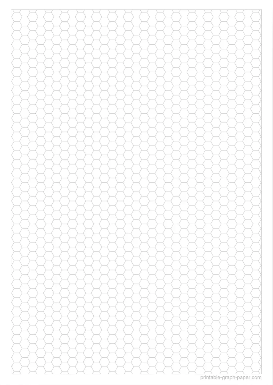 Free Printable 5mm Hexagonal Graph Paper Download And Print PDF