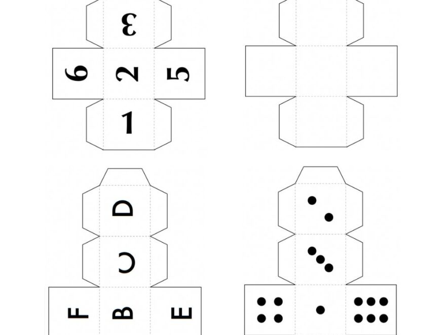 Free Printable Dice Dots Numbers And Letters Teach Beside Me