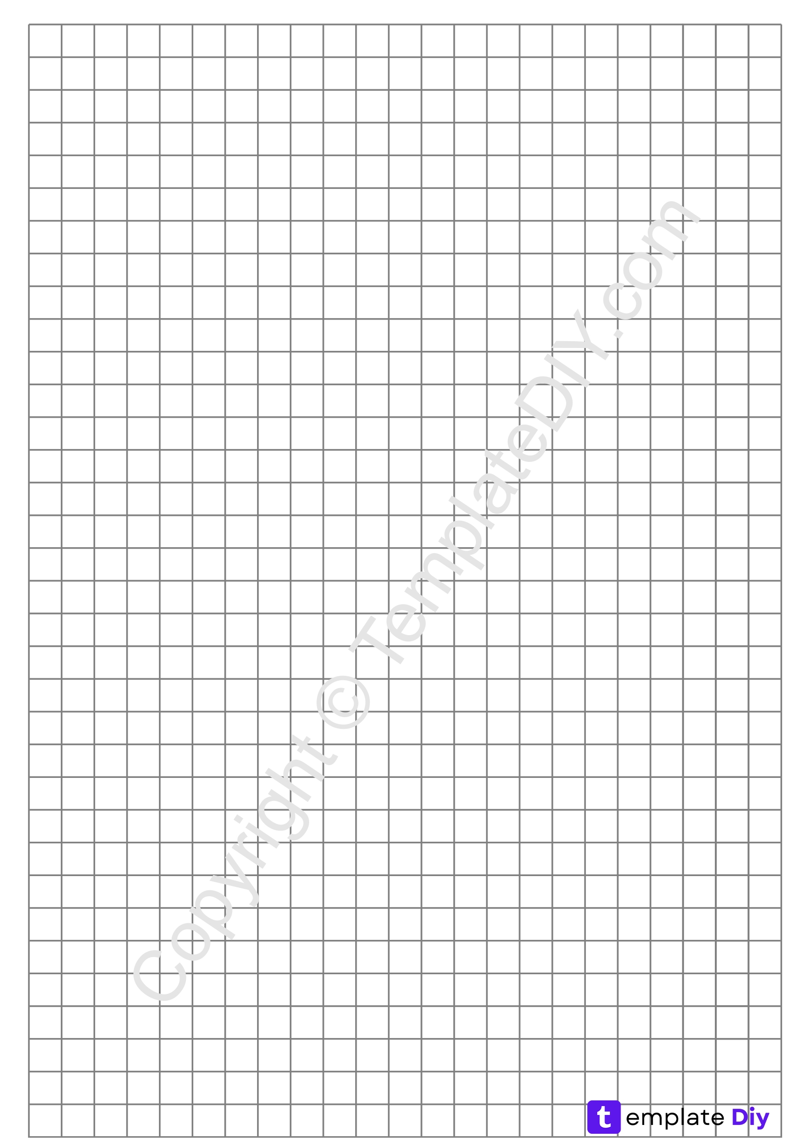 Full Page Graph Paper Grid Paper Template Printable PDF