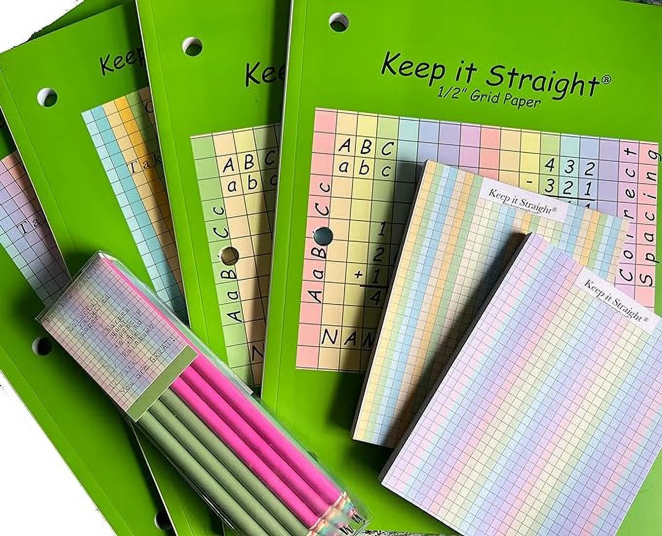Graph Notebook Keep It Straight Kid s Colorful 1 2 Squares Grid Graph Paper 8 5 In X 11 In Pastel 90 Sheets Large Grid Graph Paper