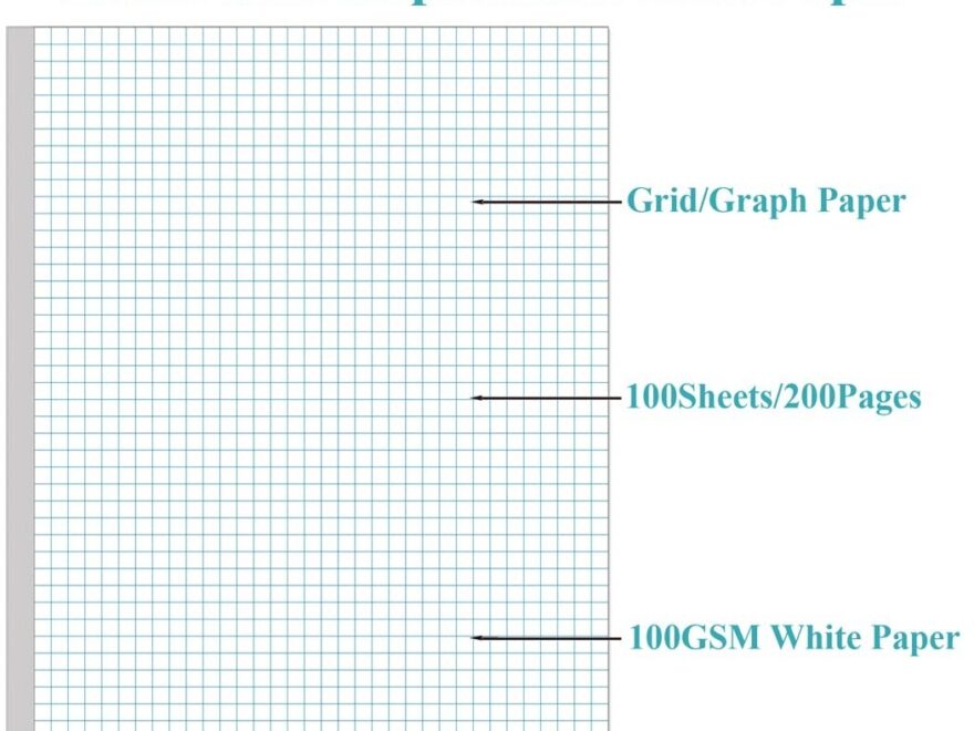 Graph Paper A4 Grid Paper 4 x4 Blue Quad Rule 100Sheets 200Pages Unpunch EBay