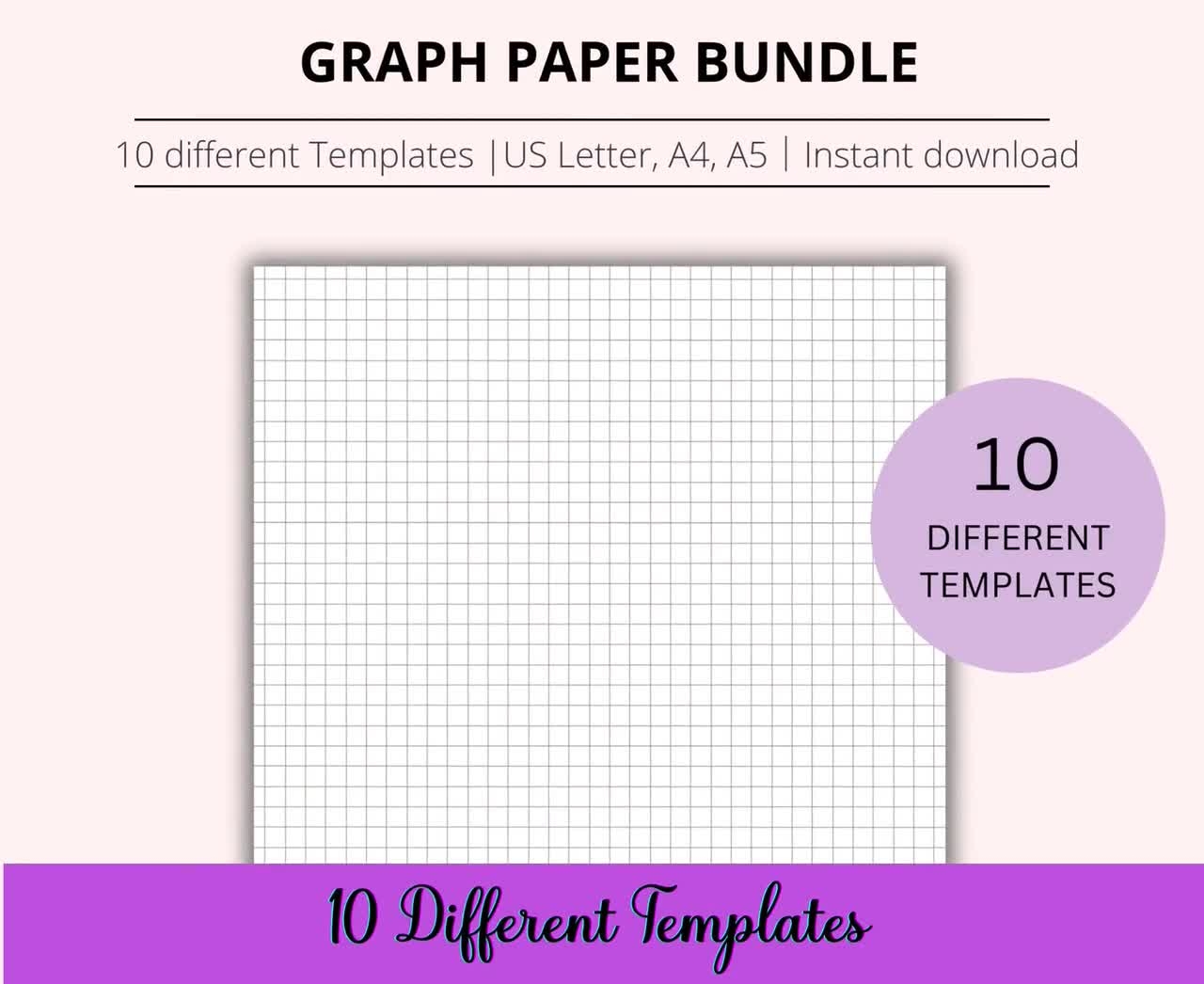 Graph Paper Bundle Printable Graph Grid Paper Squared Paper Digital Template For Goodnotes Notability Ipad Android Small Grid Big Grid Etsy