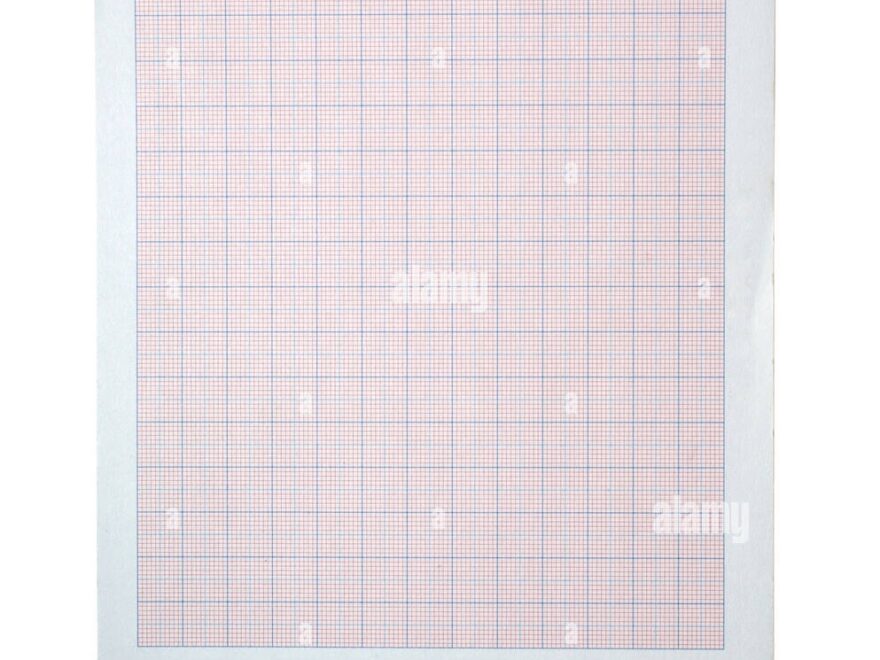Graph Paper In Red With Blue Colors Isolated On White Background Copy Space Stock Photo Alamy