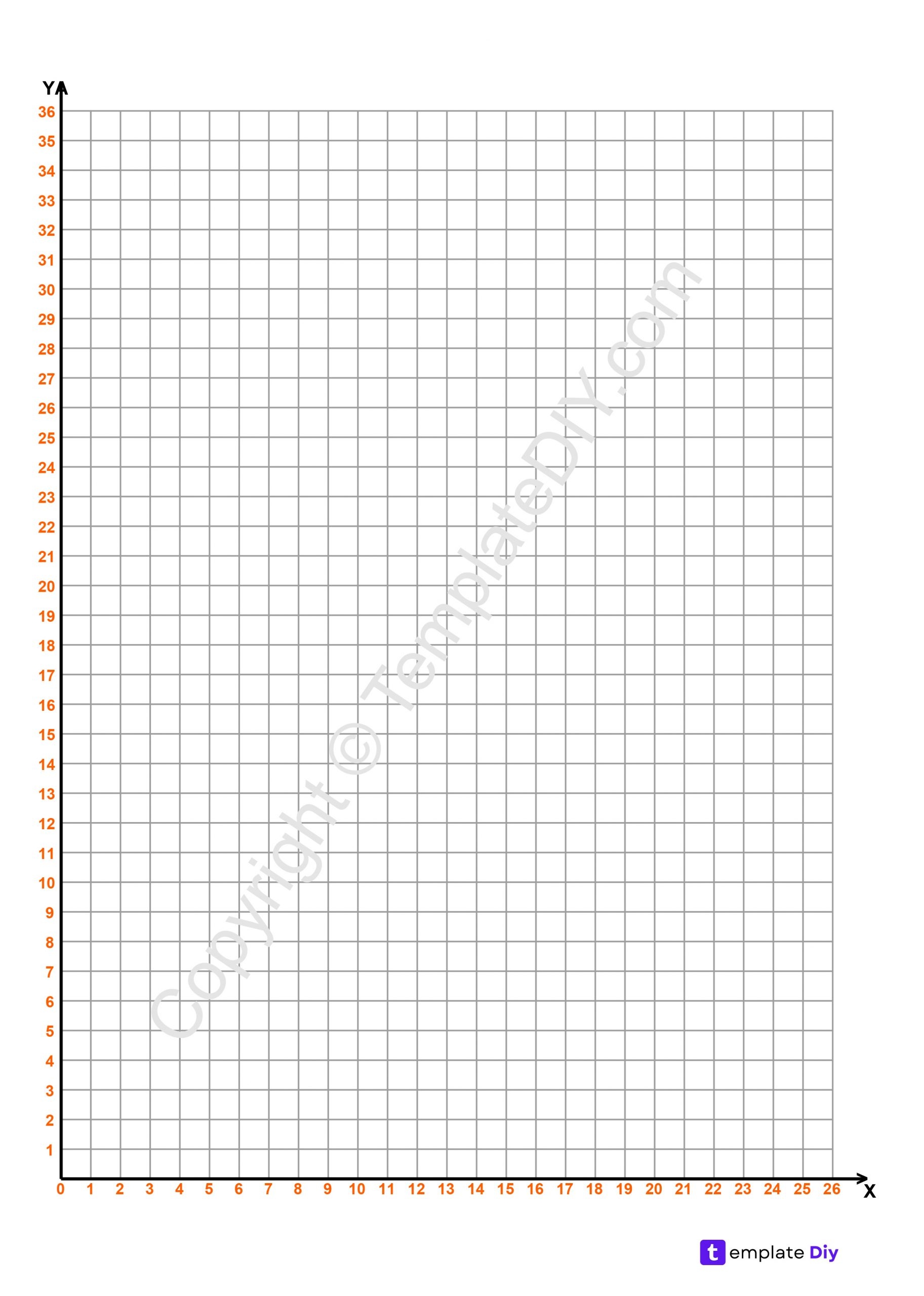 Graph Paper With Numbers Template Printable Blank PDF