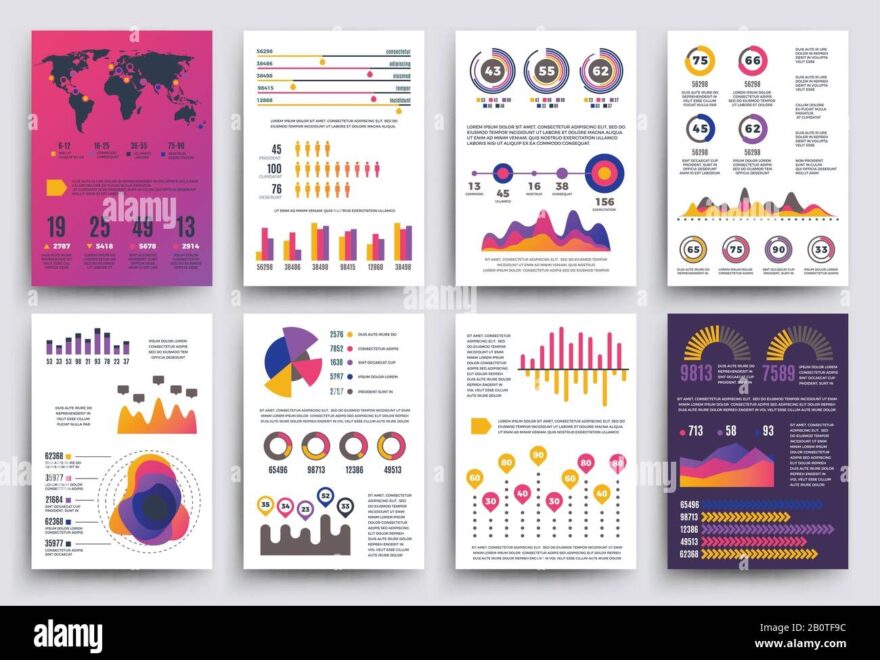 Graphical Business Report Vector Template With Modern Style Charts And Graphs Info Chart Template Of Set Colored Infographic Chart And Graph Illustration Stock Vector Image Art Alamy