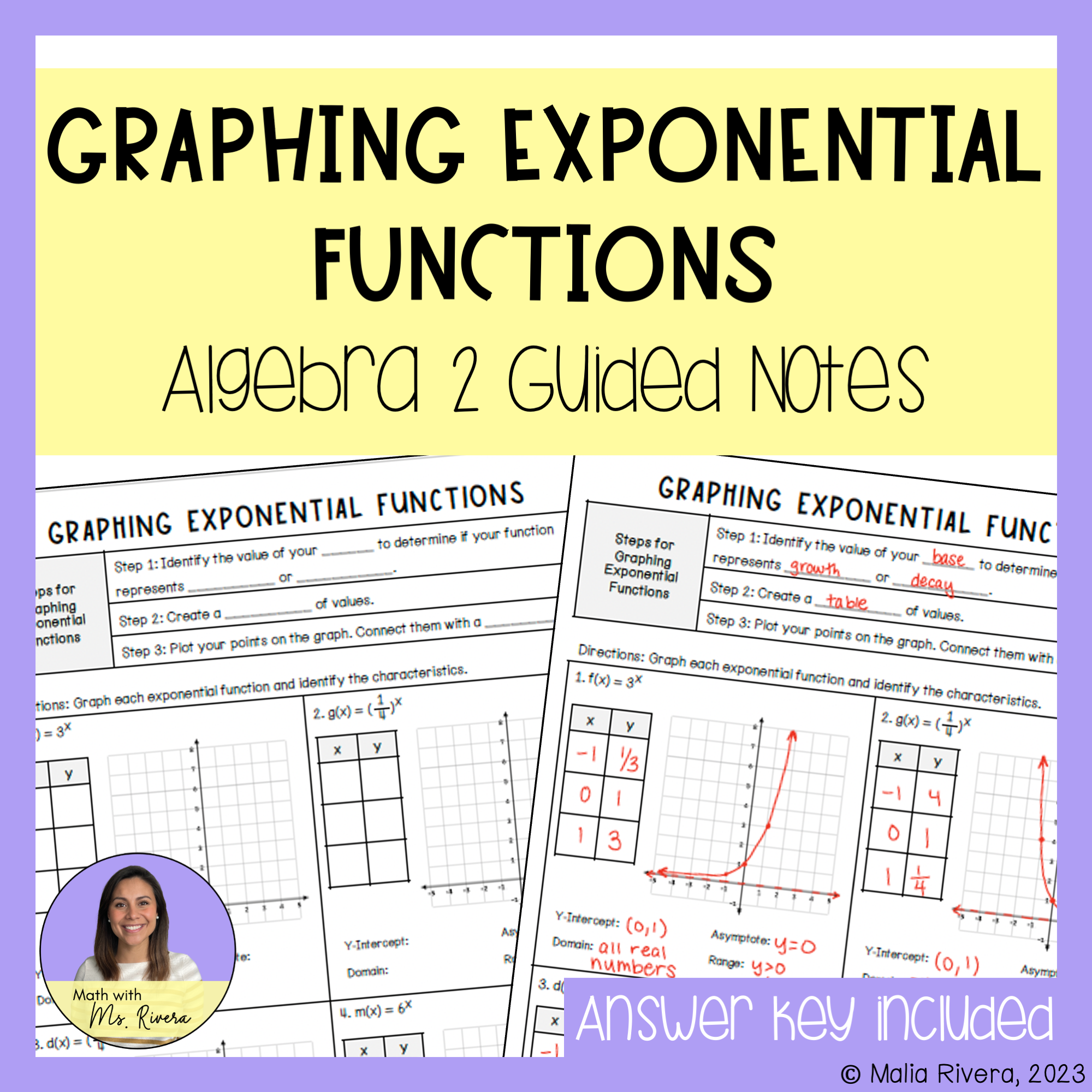 Graphing Exponential Functions Guided Notes For Algebra 2 Made By Teachers Graphing Exponential Functions Guided Notes For Algebra 2 Made By Teachers