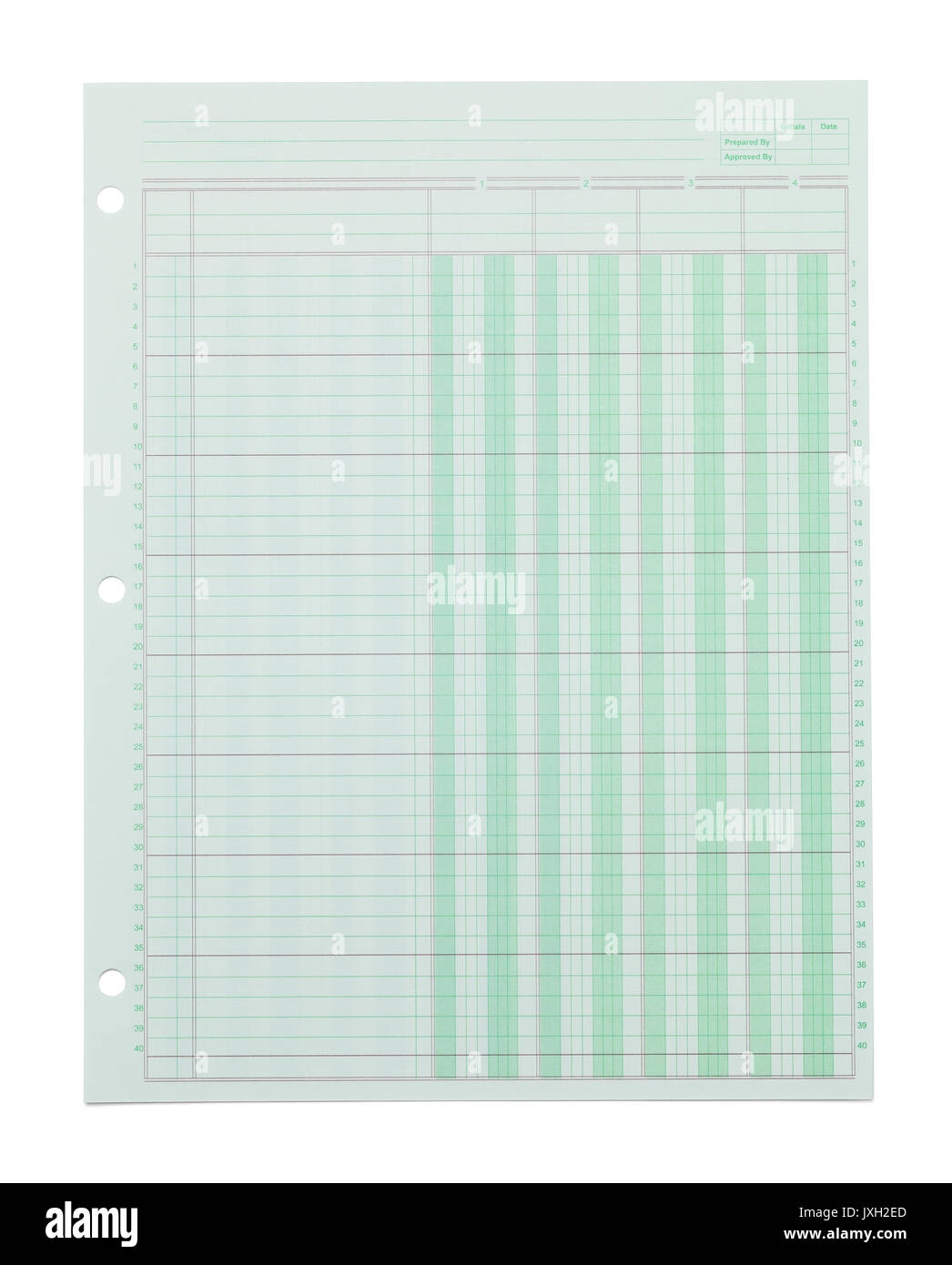 Green Ledger Graph Paper Isolated On White Background Stock Photo Alamy