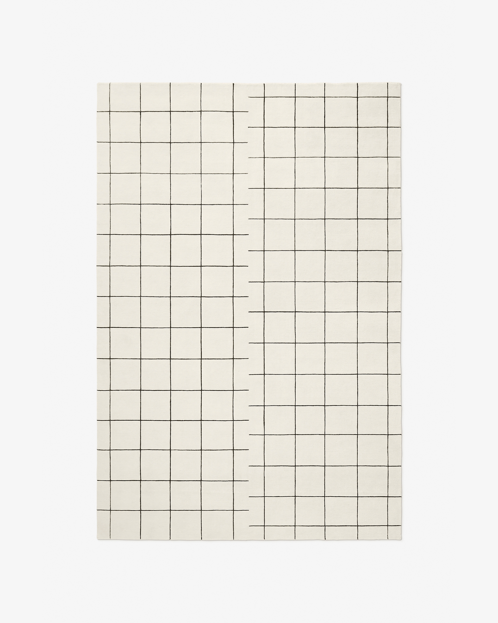 Grid Dusty White Black Modern Area Rug NORDIC KNOTS Grid Dusty White Black Modern Area Rug NORDIC KNOTS