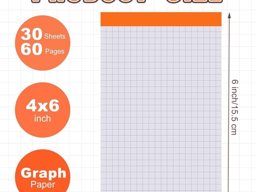 Grid Paper School Smart Graph Paper Pad 8 1 2 X 11 Inches 1 2 Inch Ruling 50 Sheets Pack Of 12 Pads Graph Notebook