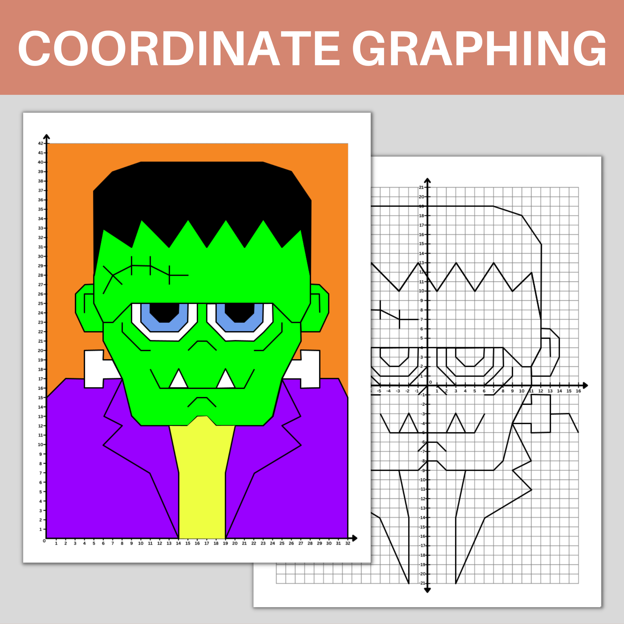 Full Page Four Quadrant Printable Graph Paper