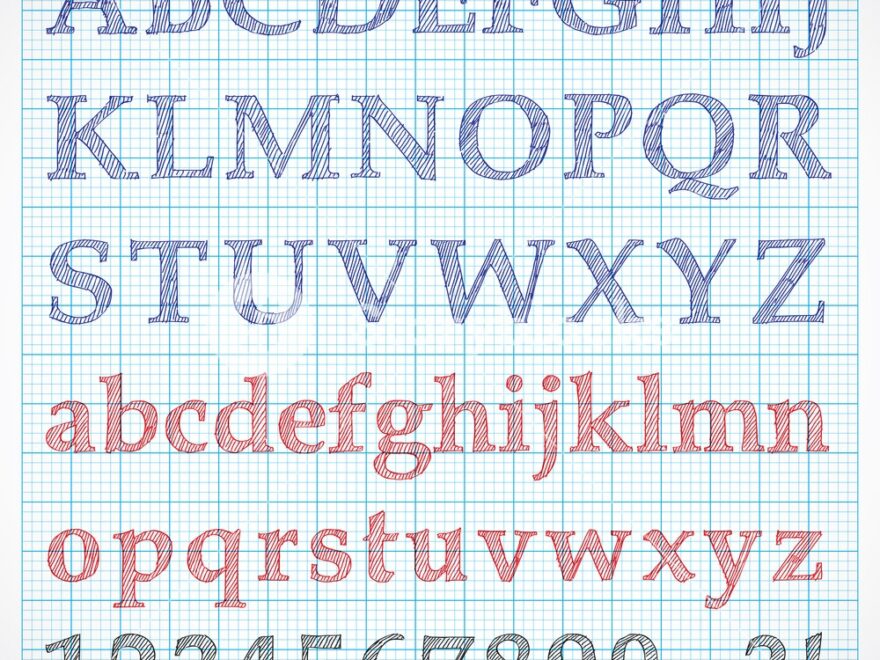 Hand drawn Fonts On Graph Paper Royalty Free Stock Image Storyblocks