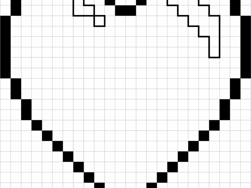 Heart Pixel Art Coloring Page Easy Drawing Guides