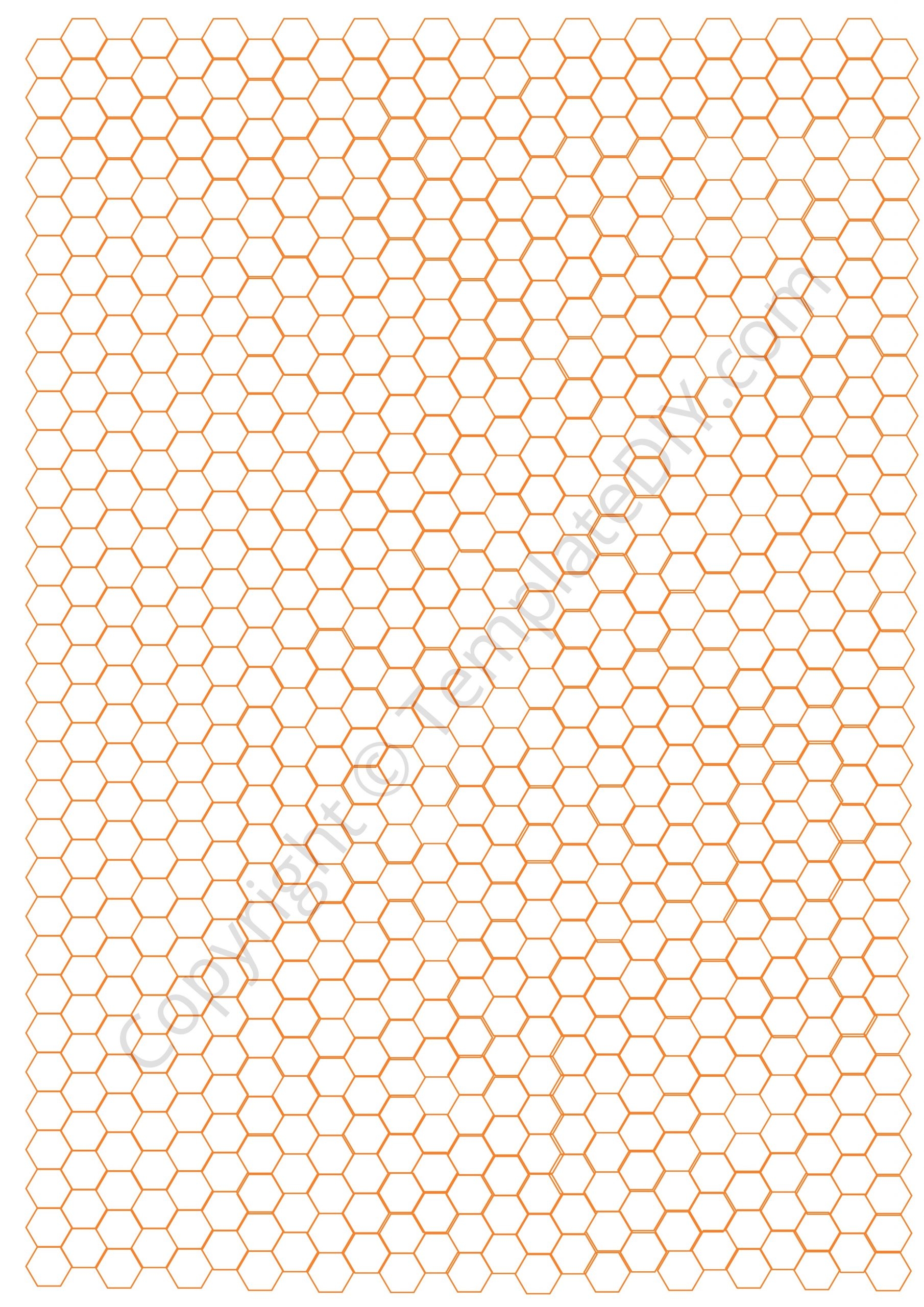 Printable Hexagon Graph Paper Template Full Page