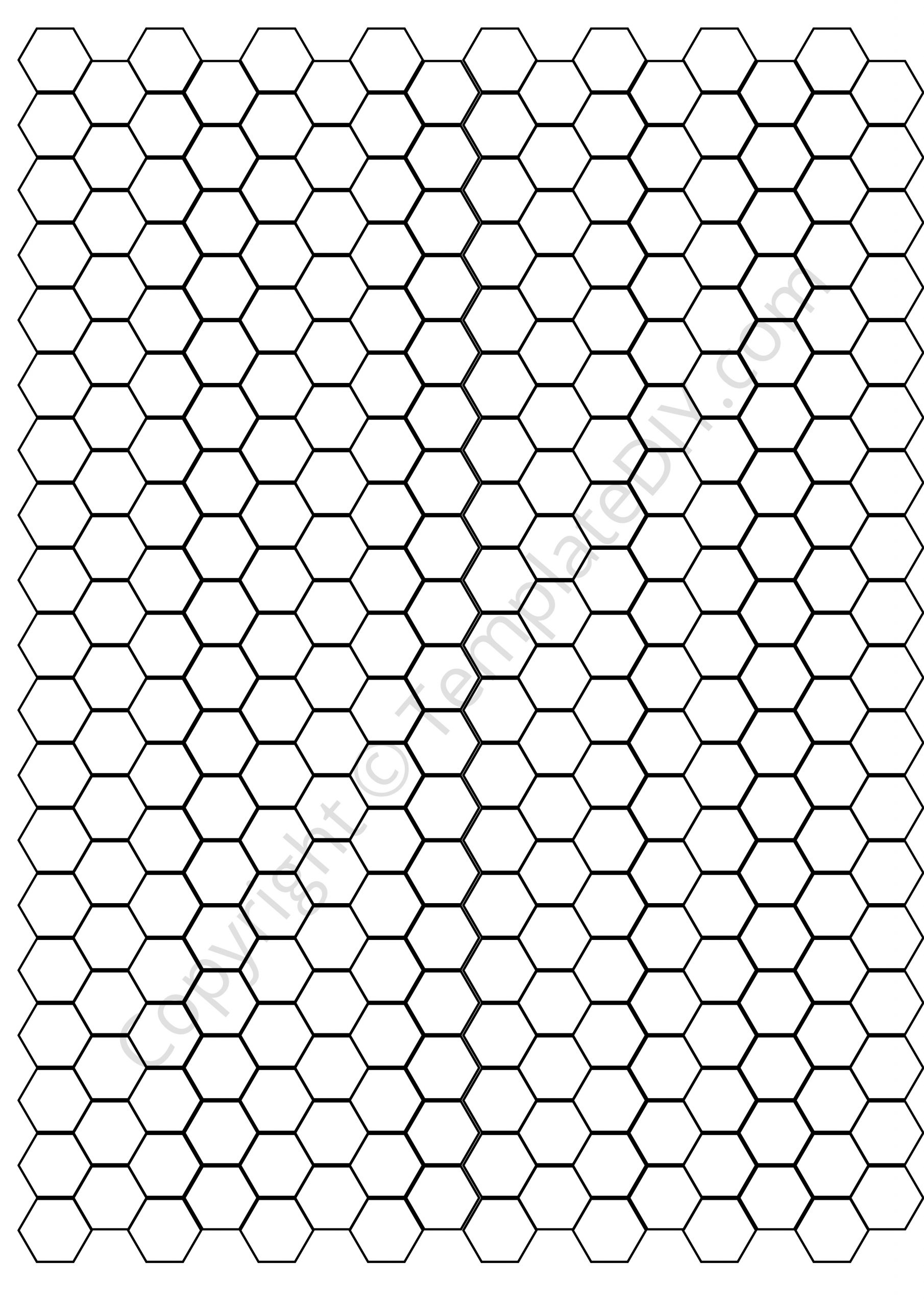 Hexagon Graph Paper Grid Paper Template Printable PDF