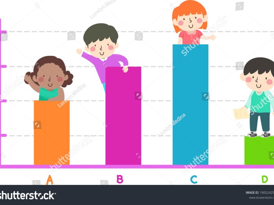 Illustration Kids On Colorful Bar Graph Stock Vector Royalty Free 1905242560 Shutterstock