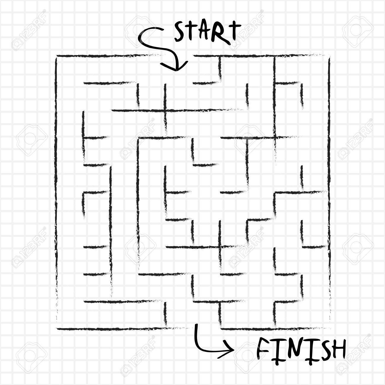 Innovative Maze Drawn By Pencil Isolated On Grid Note Paper Royalty Free SVG Cliparts Vectors And Stock Illustration Image 37508502 