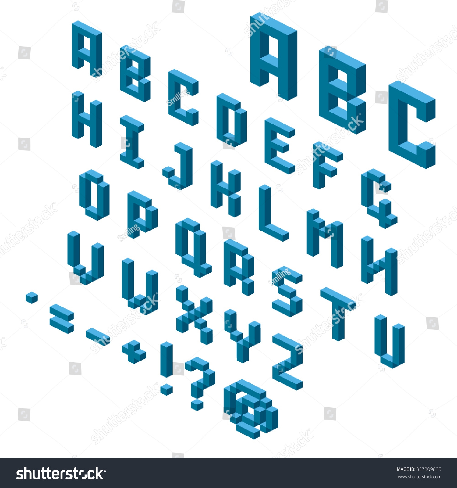 Isometric Alphabet Symbols Your Design Isometric Stock Vector Royalty Free 337309835 Shutterstock
