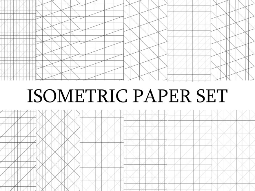 Isometric Graph Paper bundle Grid Pape Digital Graph Sheet Journal Graph Paper digital Isometric Grid Paper pdf And PNG A4 Etsy
