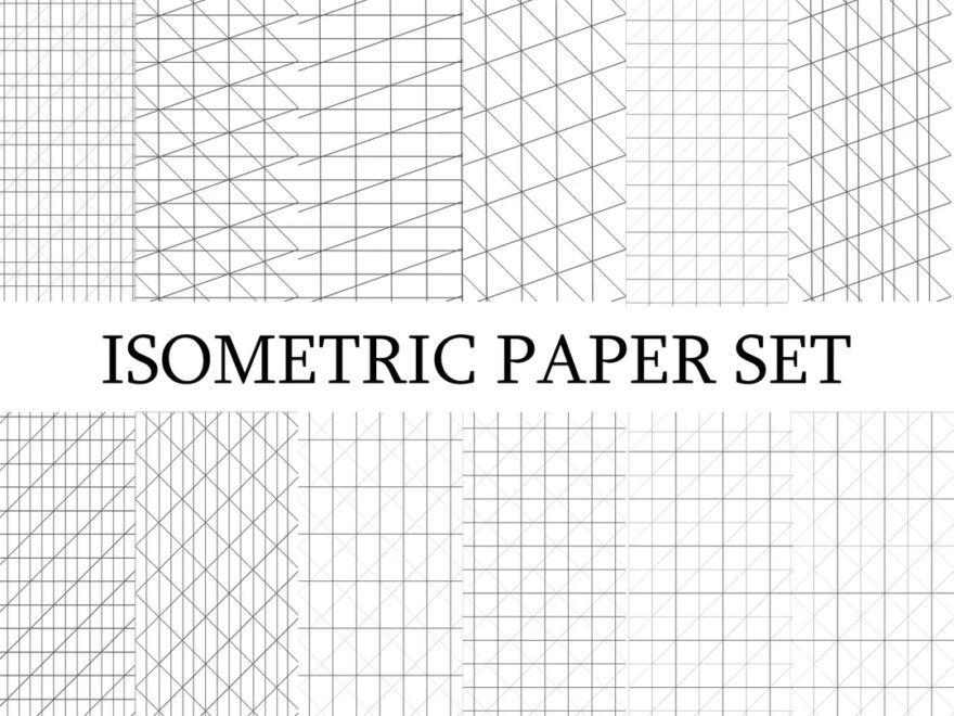 Isometric Graph Paper bundle Grid Pape Digital Graph Sheet Journal Graph Paper digital Isometric Grid Paper pdf And PNG A4 Etsy