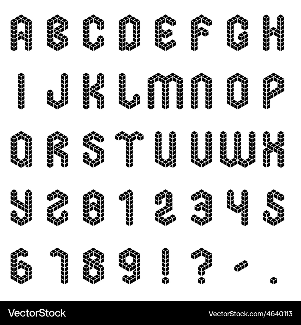 Isometric Alphabet On Graph Paper