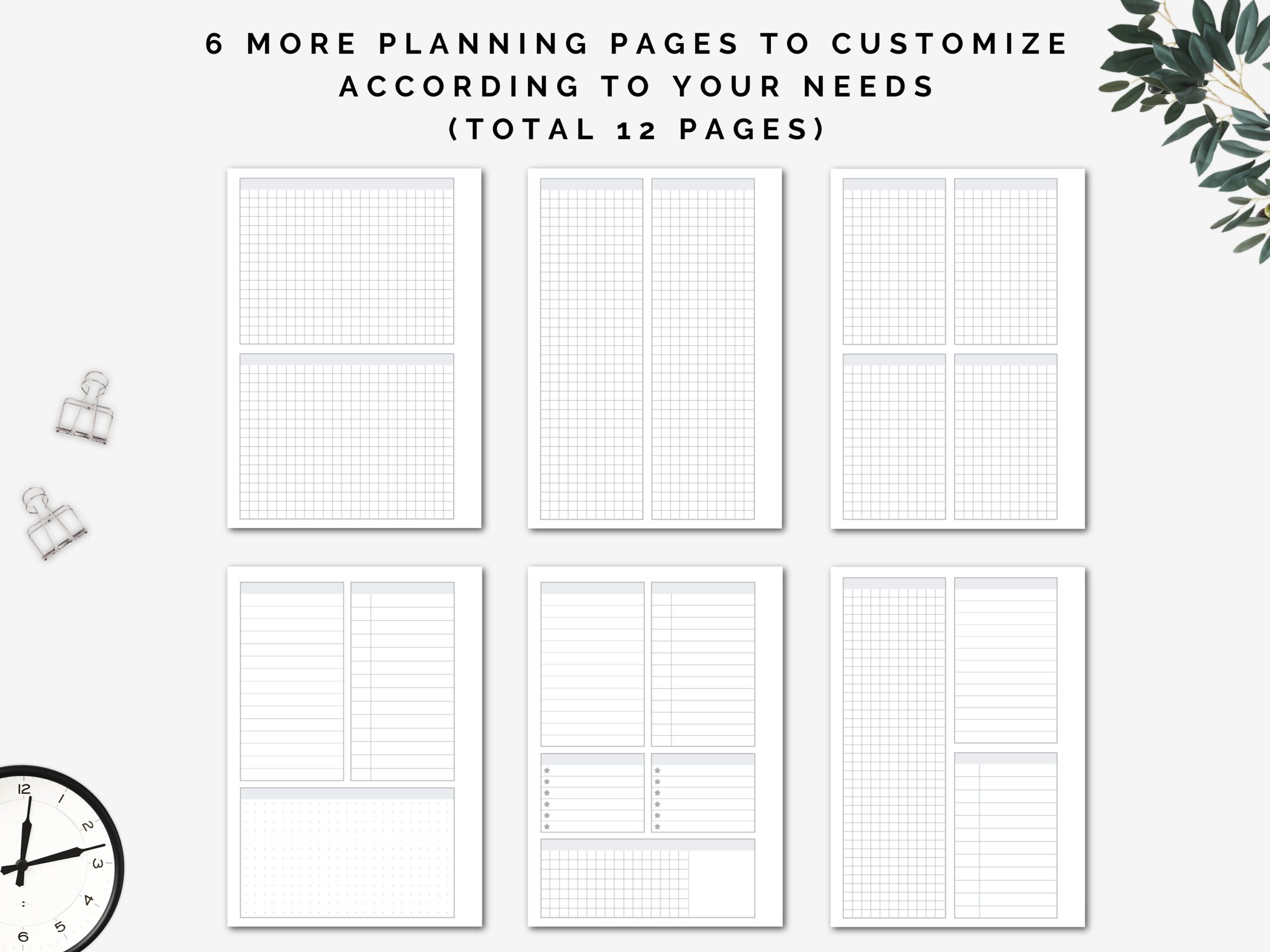 Lined Dot And Grid Printable Pages Planner Basics Printable Notes Pages Basic Planner Pages Graph Paper Dotted Paper a5 half Letter Etsy