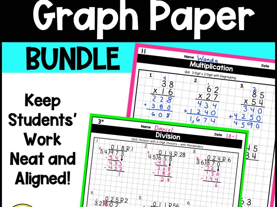 Long Division And Multiplication Practice On Graph Paper Intervention Worksheets Caffeine Queen Teacher Worksheets Library