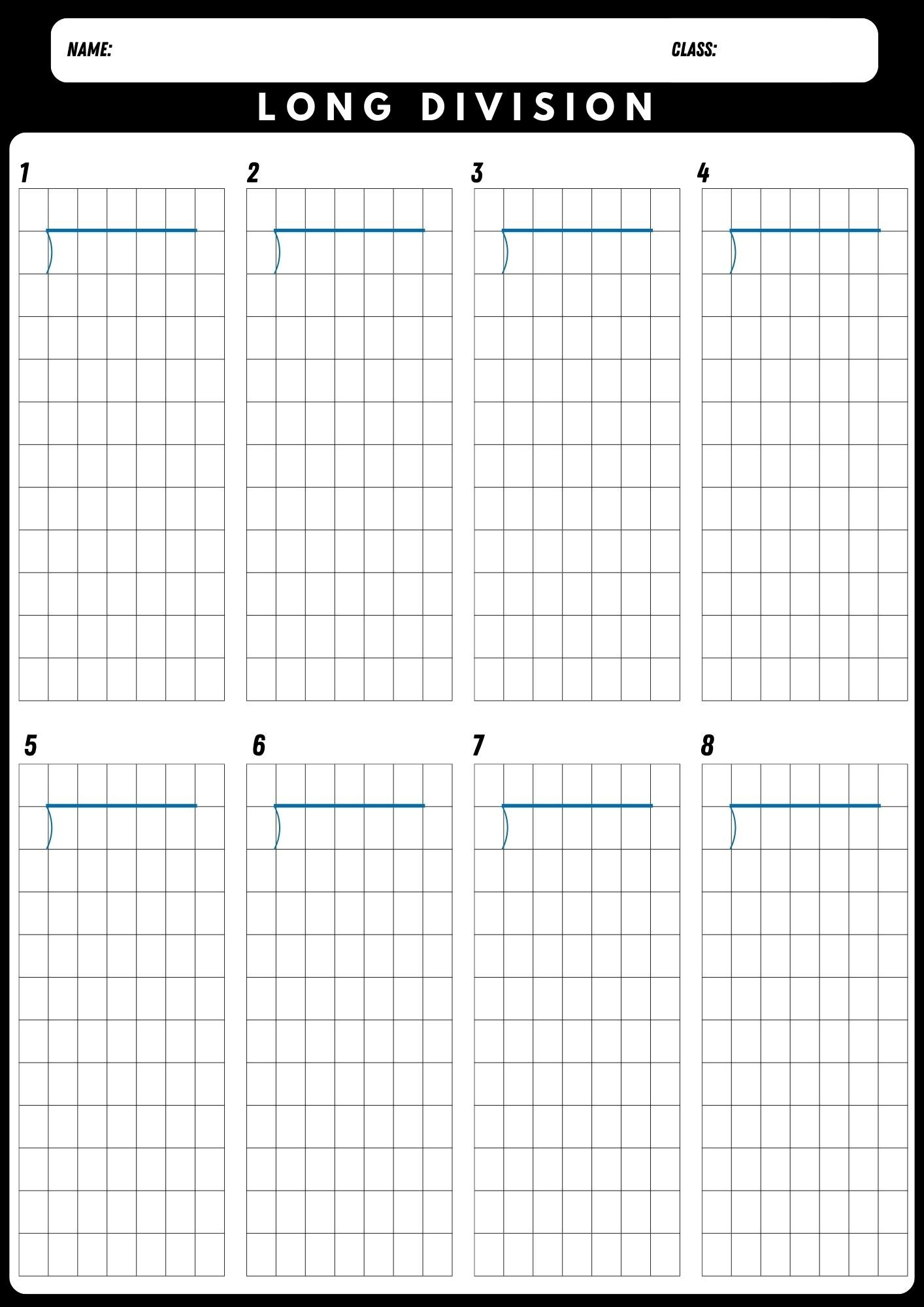 Printable Long Division Graph Paper