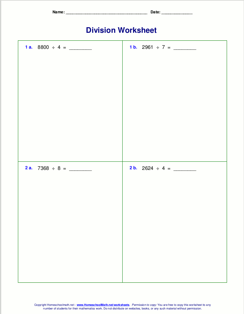 Long Division Worksheets For Grades 4 6 Long Division Worksheets For Grades 4 6