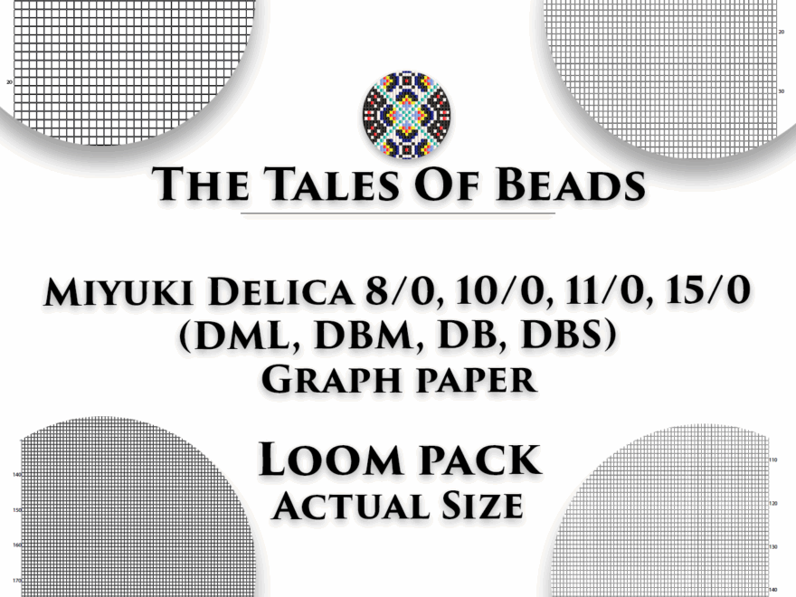 Loom Graph Paper Miyuki Delica Actual Size Seed Bead Graph Paper Crealandia