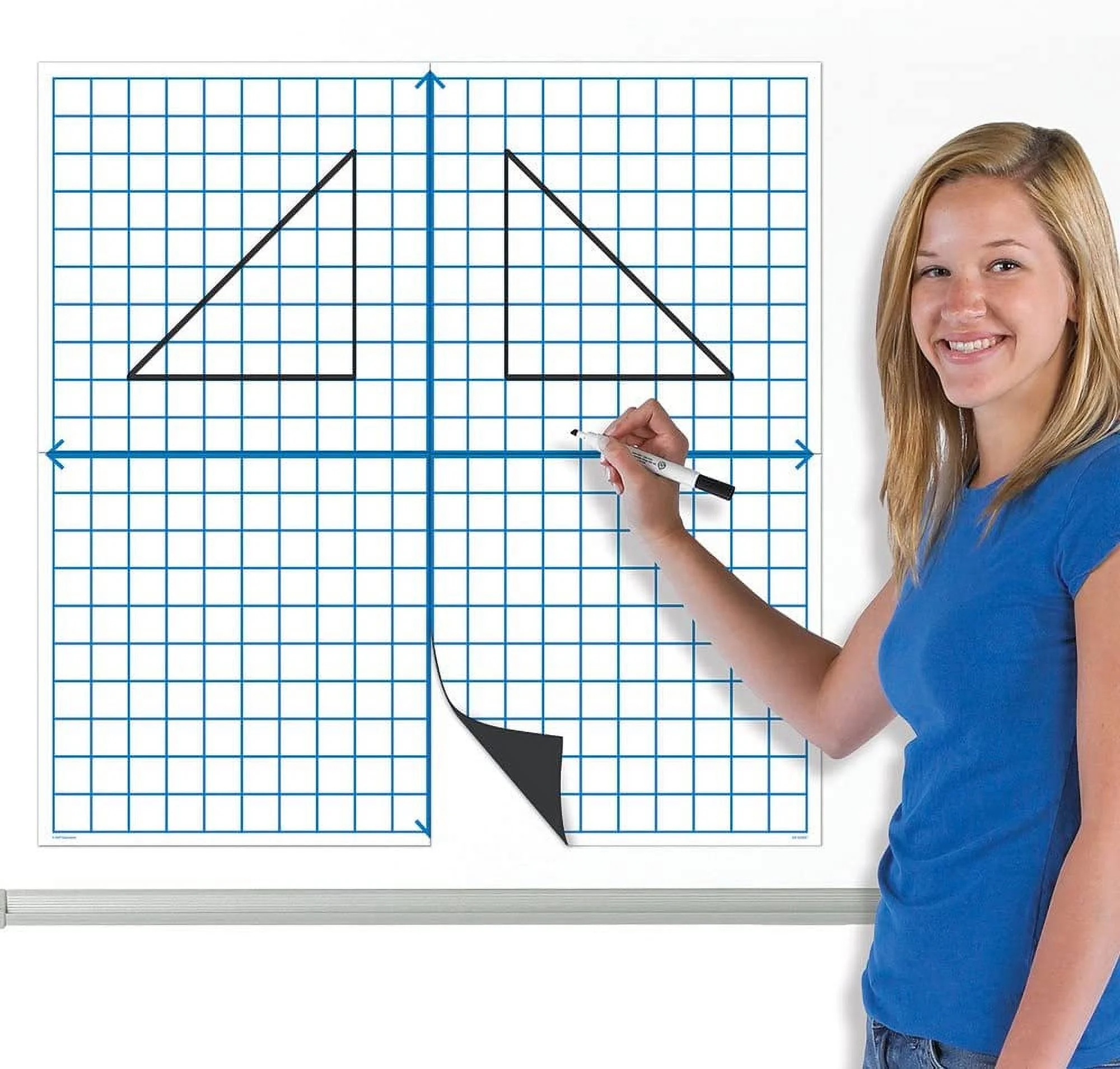 Magnetic Grid HOMiDEK 4 in 1 Magnetic Graph Paper For Whiteboard 35 x35 Large Coordinate Plane XY Axis Board For Graphing Reusable Dry Erase Grid Magnet For Classroom Homeschool Math Teacher Teaching Tools Magnetic White