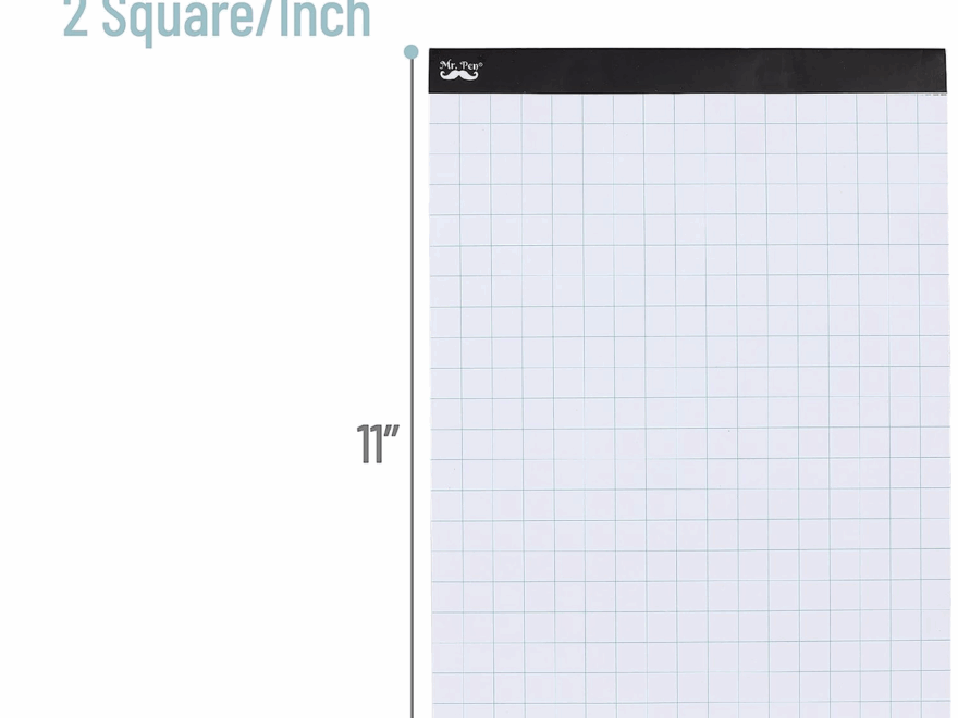 Mr Pen Graph Paper 2X2 2 Squares Per Inch 8 5 X11 55 Sheets Grid Paper EBay