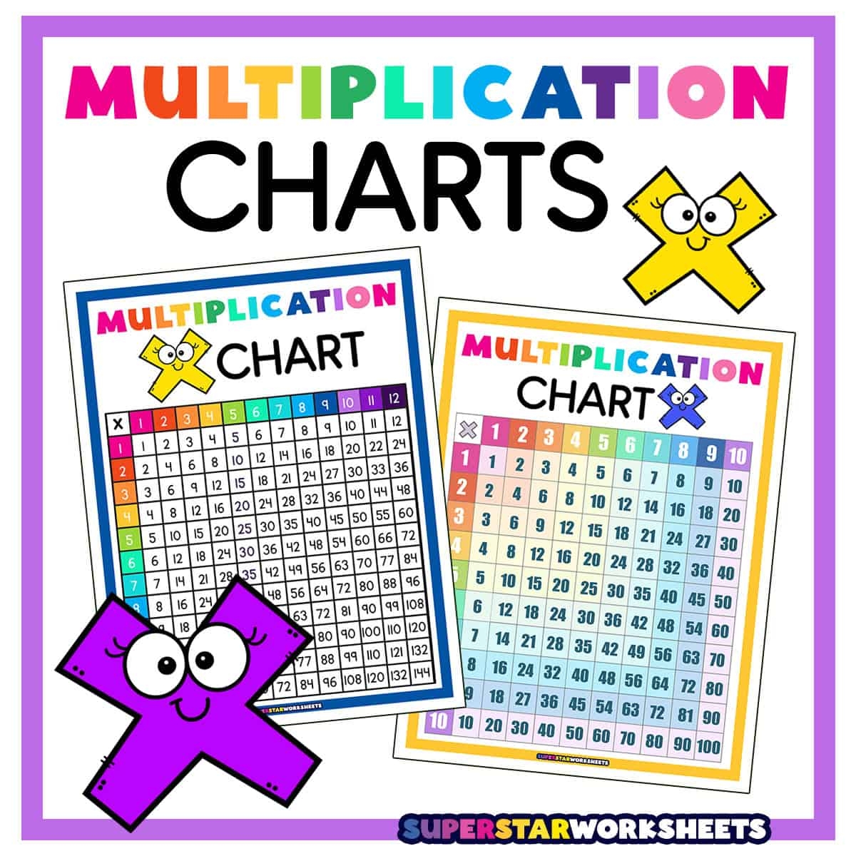 Multiplication Chart Superstar Worksheets