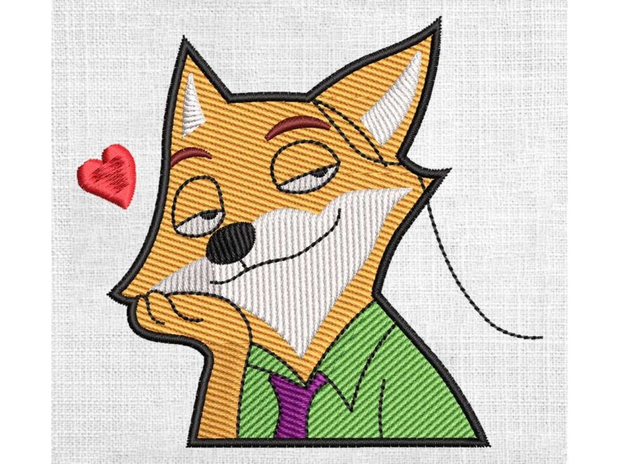 Nick Wilde Zootopia Love Couple Valentine Embroidery Inspire Uplift