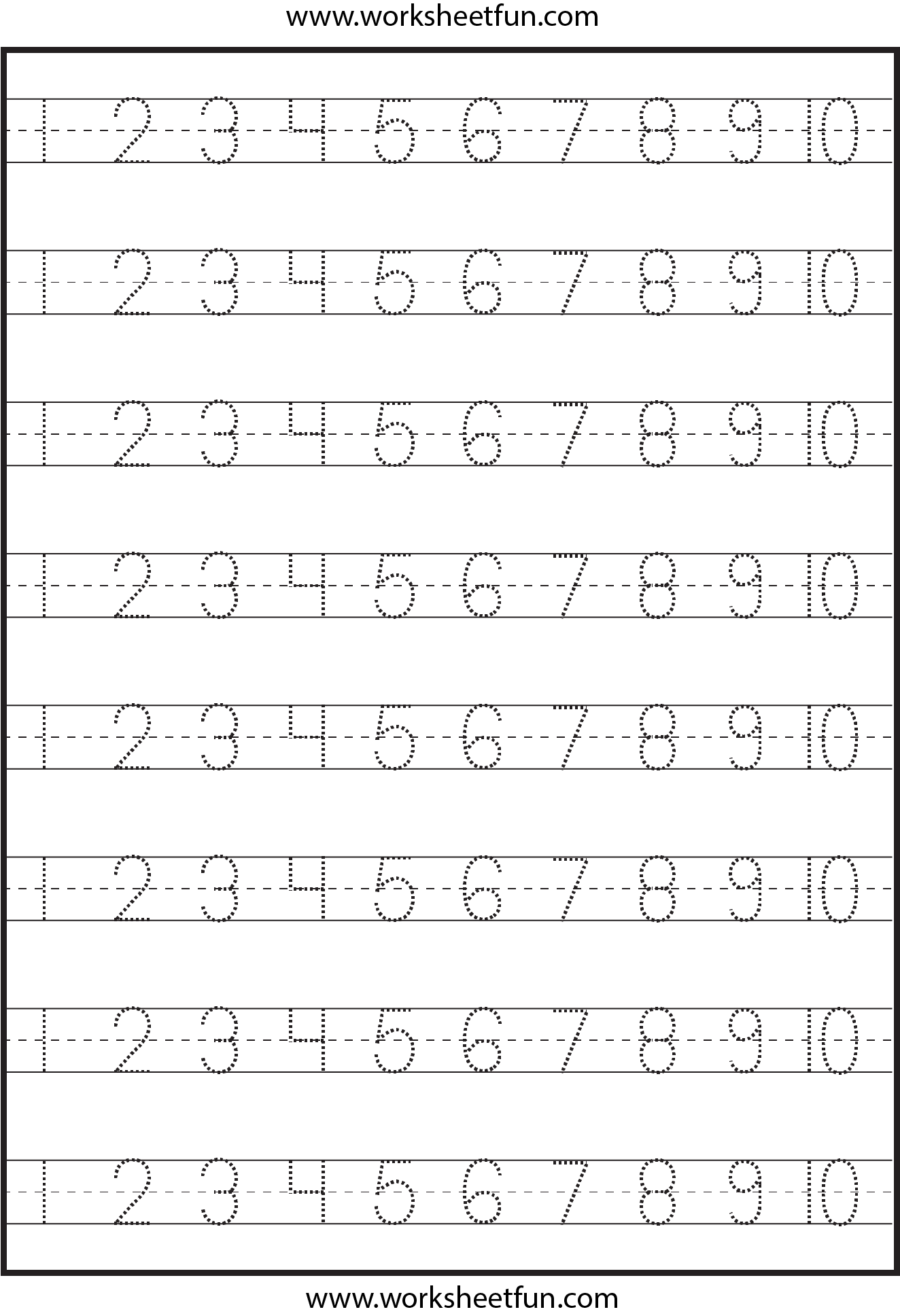 Number Tracing 1 10 Worksheet FREE Printable Worksheets Worksheetfun