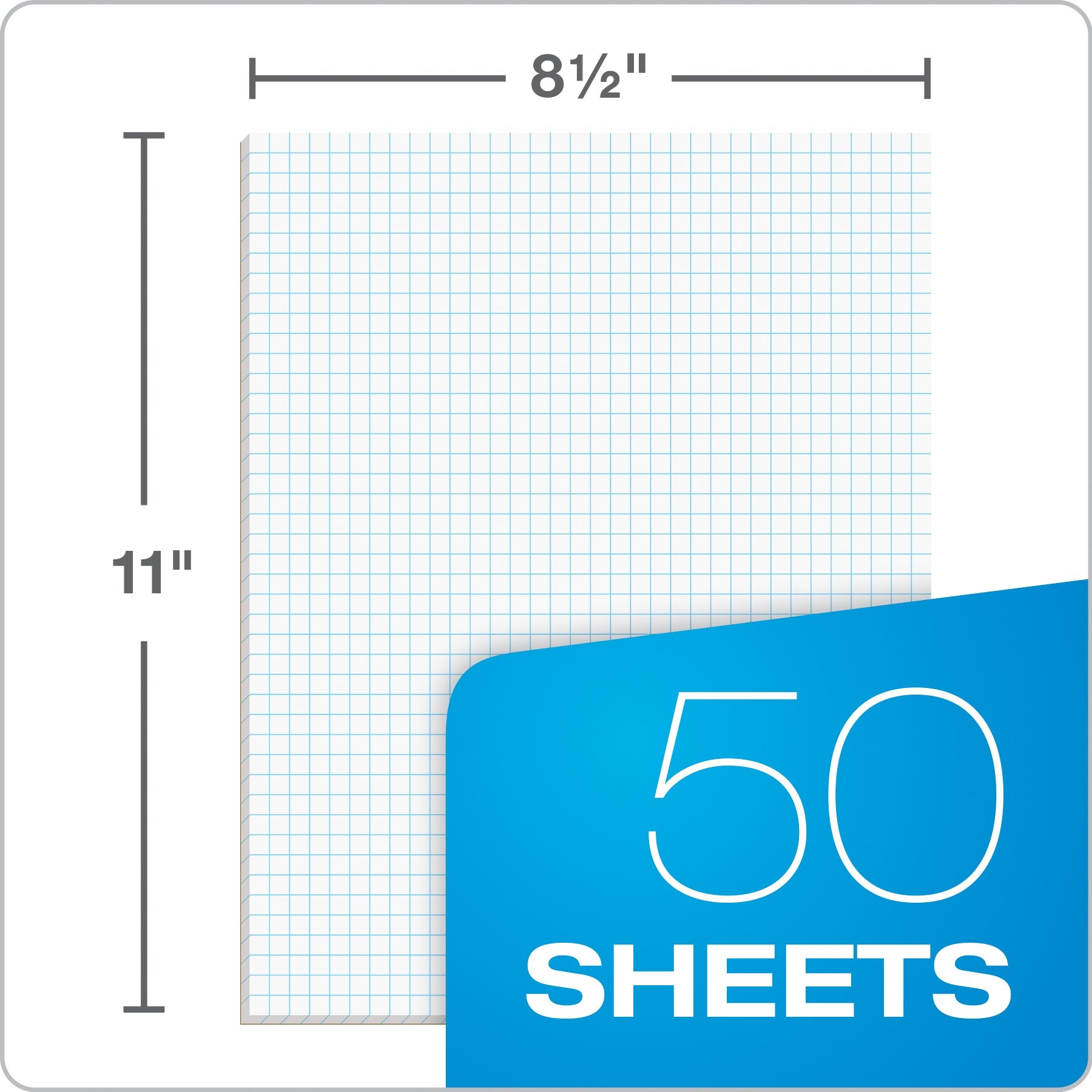 Paper Pads TOPS Graph 5 Pack 8 5x11 4x4 Grid 50 Sheets Per Pad Thicker Paper For Math Art Large Graph Paper