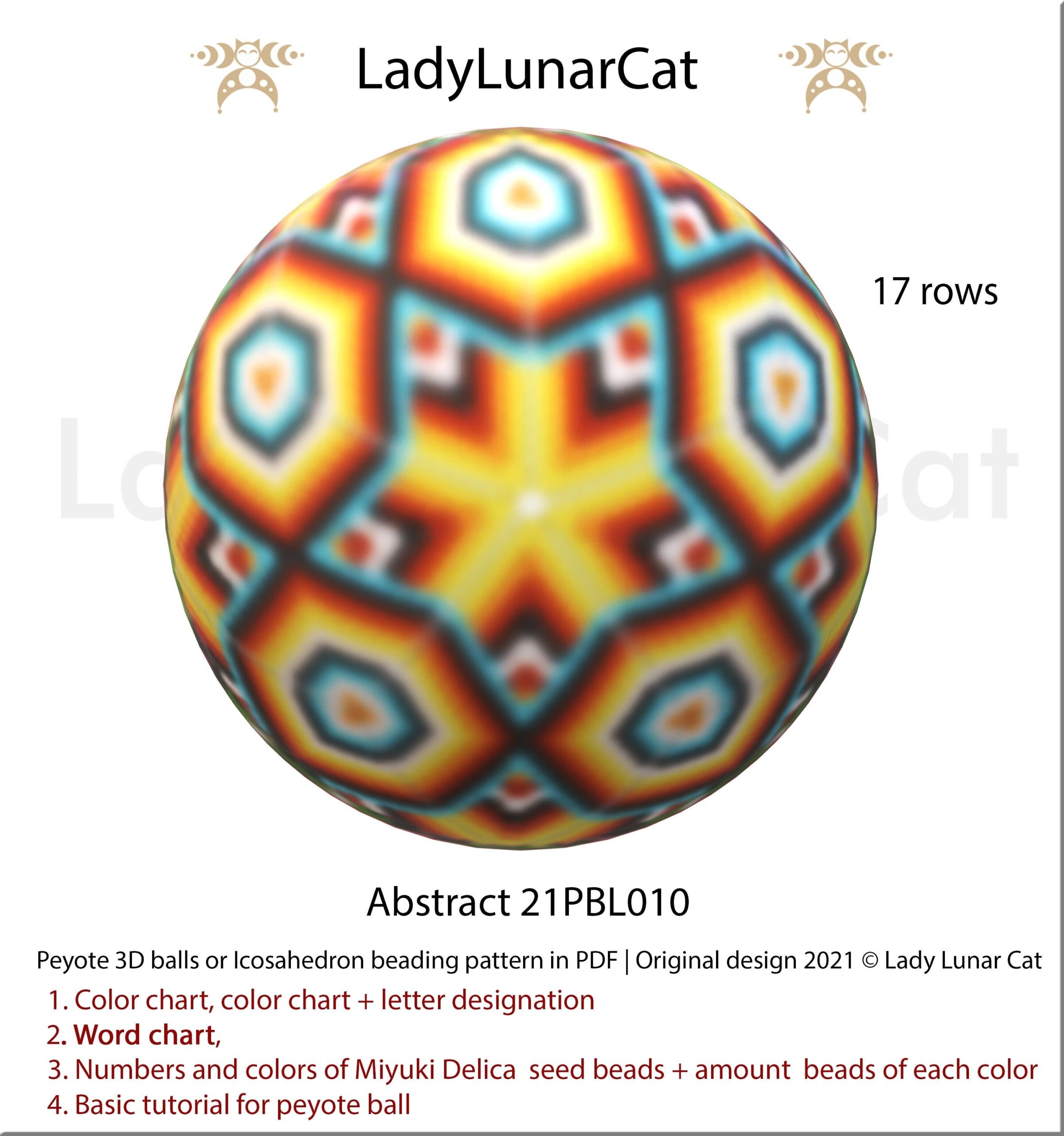 Peyote 3d Ball Pattern For Beading Abstract Seed Beads Tutorial Etsy